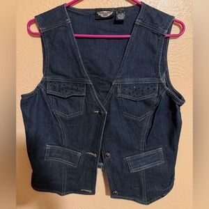 Harley-Davidson Women's Dark Blue Denim Vest
